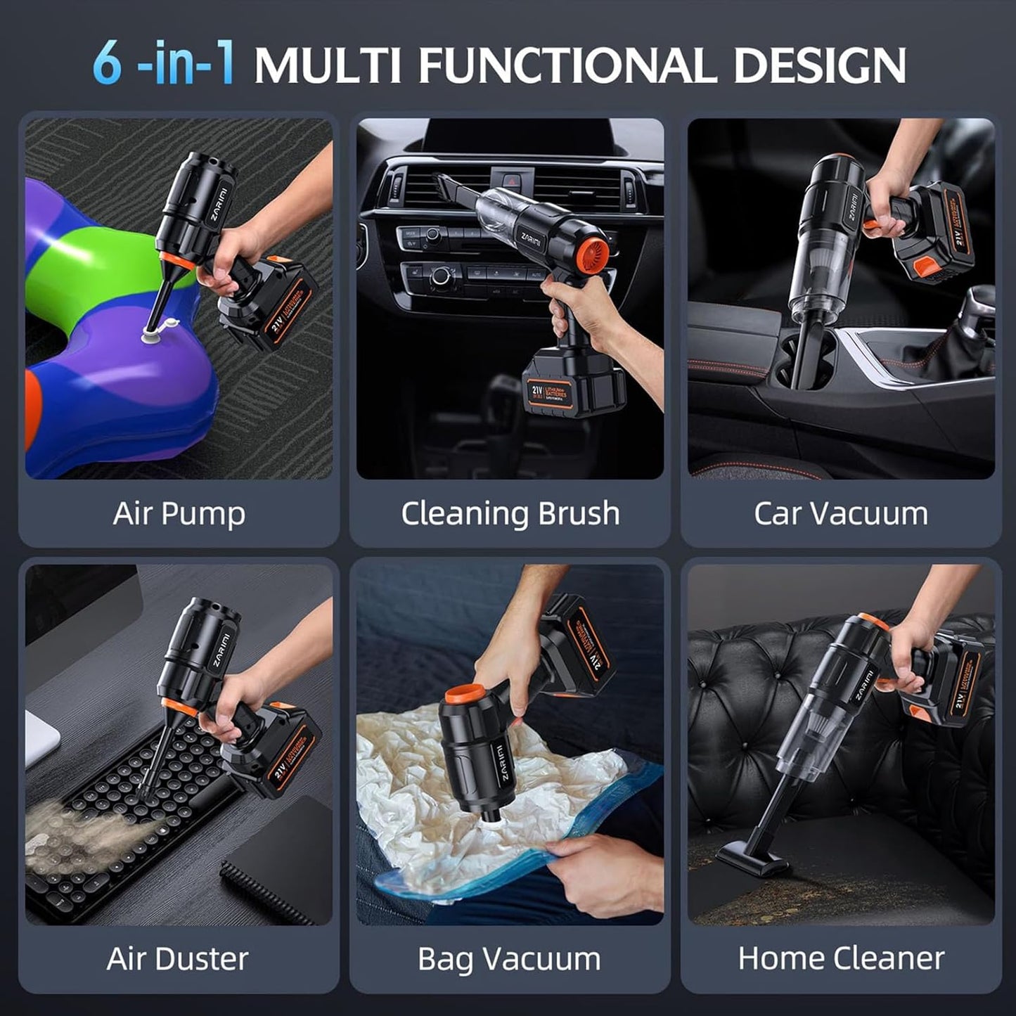 ZARIMI Car Vacuum Portable Cordless 40,000Pa
ZARIMI High Power Handheld Vacuum Cleaner
ZARIMI 6-in-1 Cordless Dust Buster for Car and Home
ZARIMI Car Vacuum Cleaner for Pet Hair and Keyboard
ZARIMI Lightweight Portable Cordless Vacuum Black
ZARIMI Rechargeable Handheld Vacuum with Dual Batteries
ZARIMI Car Vacuum Strong Suction Brushless Motor
ZARIMI Compact Cordless Vacuum Cleaner for Home & Travel