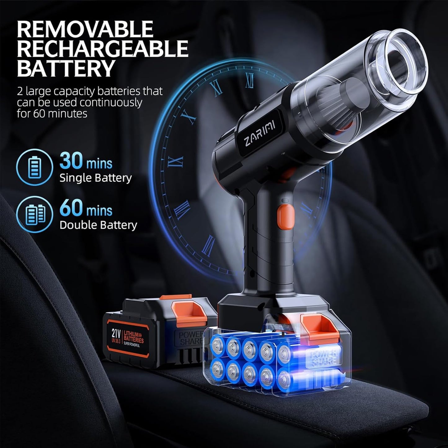 ZARIMI Car Vacuum Portable Cordless 40,000Pa
ZARIMI High Power Handheld Vacuum Cleaner
ZARIMI 6-in-1 Cordless Dust Buster for Car and Home
ZARIMI Car Vacuum Cleaner for Pet Hair and Keyboard
ZARIMI Lightweight Portable Cordless Vacuum Black
ZARIMI Rechargeable Handheld Vacuum with Dual Batteries
ZARIMI Car Vacuum Strong Suction Brushless Motor
ZARIMI Compact Cordless Vacuum Cleaner for Home & Travel