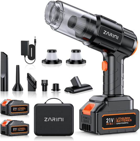 ZARIMI Car Vacuum Portable Cordless 40,000Pa
ZARIMI High Power Handheld Vacuum Cleaner
ZARIMI 6-in-1 Cordless Dust Buster for Car and Home
ZARIMI Car Vacuum Cleaner for Pet Hair and Keyboard
ZARIMI Lightweight Portable Cordless Vacuum Black
ZARIMI Rechargeable Handheld Vacuum with Dual Batteries
ZARIMI Car Vacuum Strong Suction Brushless Motor
ZARIMI Compact Cordless Vacuum Cleaner for Home & Travel